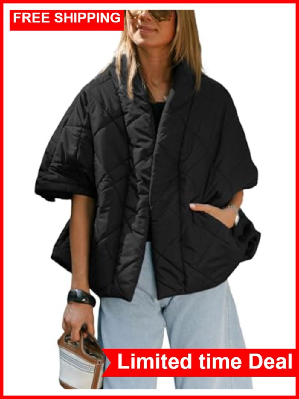 Lianlive Women's Lightweight Quilted Puffer Vest Cap Sleeve Zip Pockets